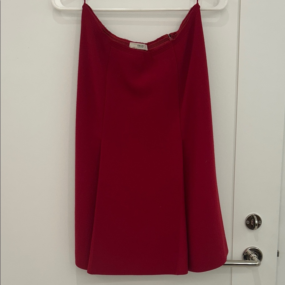Prada A-Line Skirt in Rich Red